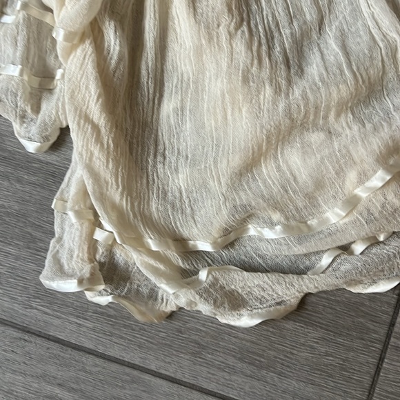 Vintage Cream 70s Flowy Peasant Top w/angel sleeves best fit S/M - Picture 5 of 9